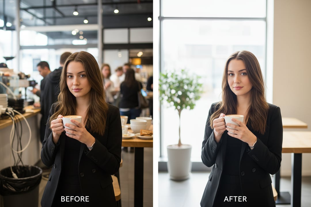 An Instagram-worthy photo with distracting background elements removed
